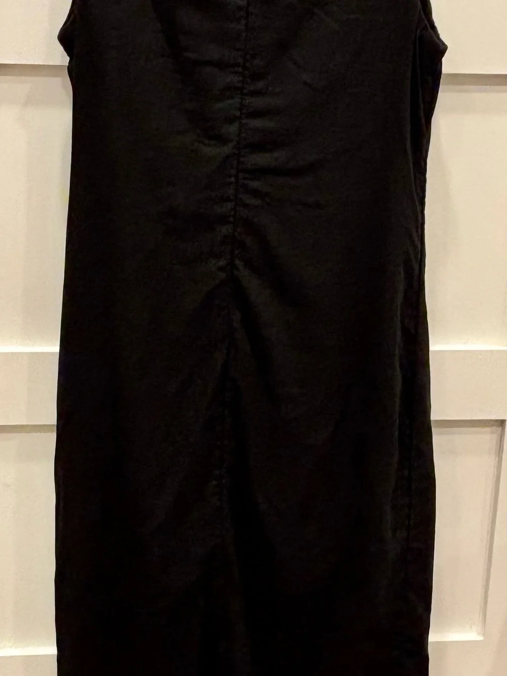 Abercrombie & Fitch Black Linen Blend Square Neck Maxi Sheath Dress